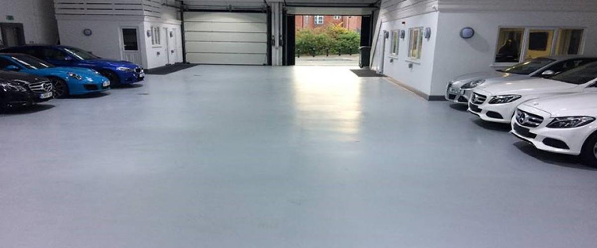 car showroom resin flooring